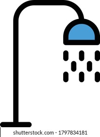 shower vector flat color icon 