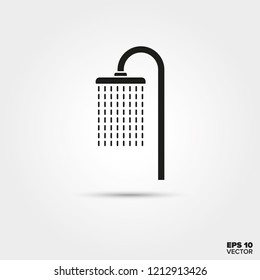 Icono de glifo vectorial de ducha