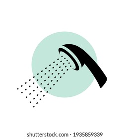 Shower vector head icon. Water shower symbol bathroom sign pictogram