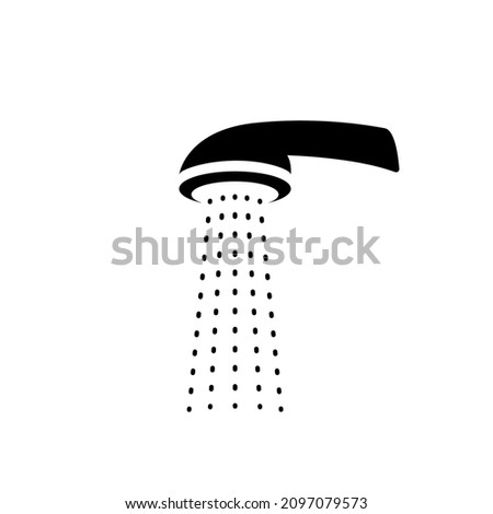 Shower vector head icon. Water shower symbol bathroom sign pictogram