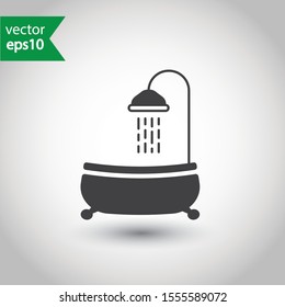 Shower vector icon. Bath sign design. EPS 10 flat pictogram