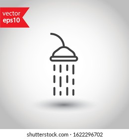 Shower vector icon. Bath sign design. EPS 10 shower flat symbol pictogram
