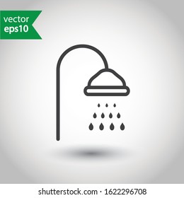 Shower vector icon. Bath sign design. EPS 10 shower flat symbol pictogram
