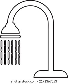 Icono del vector de ducha. Diseño de señas de baño. EPS 8 Pictograma de símbolo plano de ducha.eps
