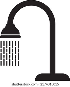 Icono del vector de ducha. Diseño de señas de baño. EPS 8 Pictograma de símbolo plano de ducha.eps
