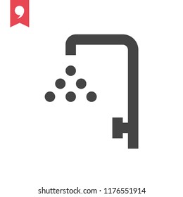 Shower vector icon, bathroom symbol