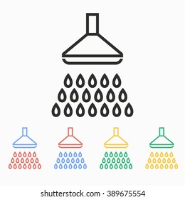 Shower  vector icon. Illustration isolated on white  background for graphic and web design.