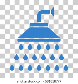 Shower vector icon. Illustration style is a flat iconic cobalt symbol on a transparent background.