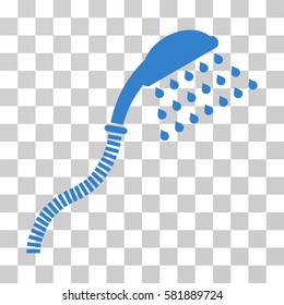 Shower vector icon. Illustration style is a flat iconic cobalt symbol on a transparent background.