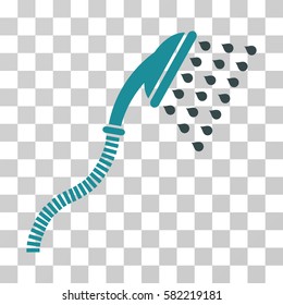 Shower vector icon. Illustration style is a flat iconic bicolor soft blue symbol on a transparent background.