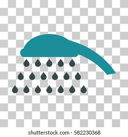 Shower vector icon. Illustration style is a flat iconic bicolor soft blue symbol on a transparent background.