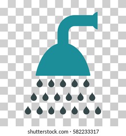 Shower vector icon. Illustration style is a flat iconic bicolor soft blue symbol on a transparent background.