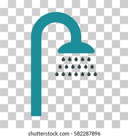 Shower vector icon. Illustration style is a flat iconic bicolor soft blue symbol on a transparent background.