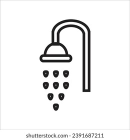 shower vector icon line new