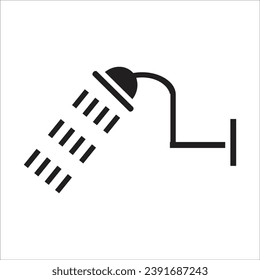 línea de icono del vector de ducha nueva