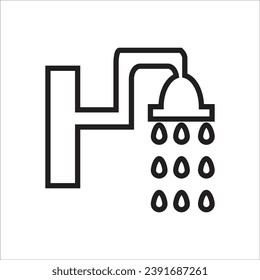 shower vector icon line new