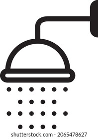 Dusche Vektorsymbol auf weißem Hintergrund.EPS
