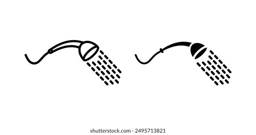 shower vector icon set in black color.