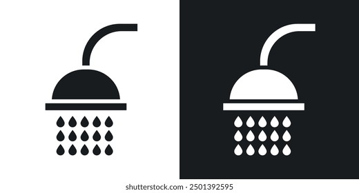 shower vector icon set in black color.