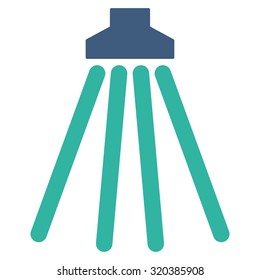 Shower vector icon. Style is bicolor flat symbol, cobalt and cyan colors, rounded angles, white background.