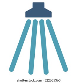 Shower vector icon. Style is bicolor flat symbol, cyan and blue colors, rounded angles, white background.