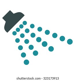 Shower vector icon. Style is bicolor flat symbol, soft blue colors, rounded angles, white background.