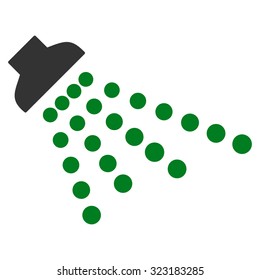 Shower vector icon. Style is bicolor flat symbol, green and gray colors, rounded angles, white background.