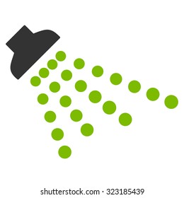 Shower vector icon. Style is bicolor flat symbol, eco green and gray colors, rounded angles, white background.