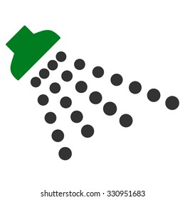 Shower vector icon. Style is bicolor flat symbol, green and gray colors, rounded angles, white background.