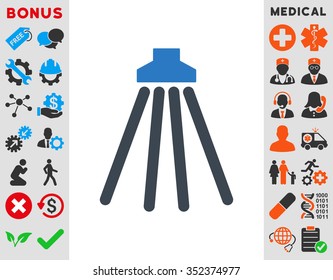 Shower vector icon. Style is bicolor flat symbol, smooth blue colors, rounded angles, white background.