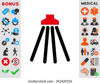 Shower vector icon. Style is bicolor flat symbol, intensive red and black colors, rounded angles, white background.