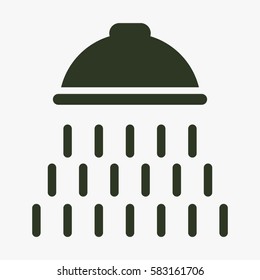 Shower vector icon with water drops symbol.
