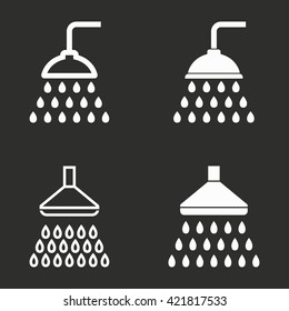 Shower   vector icon. White illustration isolated on black background for graphic and web design.
