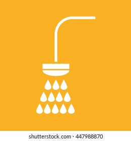 Shower vector icon. Yellow background