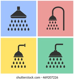 Shower vector icons set. Illustration isolated for graphic and web design.