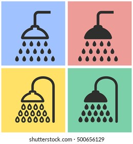 Shower vector icons set. Illustration isolated for graphic and web design.