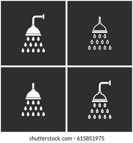 Shower vector icons set. Illustration isolated for graphic and web design.