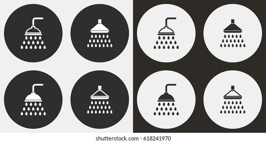 Shower vector icons set. Illustration isolated for graphic and web design.