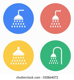 Shower vector icons set. White illustration isolated for graphic and web design.