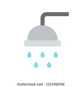 Shower vector illustration, Hygiene flat design icon