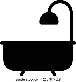 ilustración vectorial de ducha aislada en un fondo transparente. iconos vectoriales de glifo para el concepto o gráficos web.