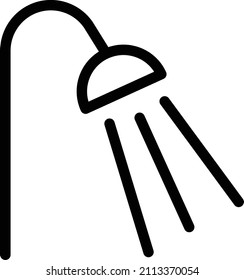 Ilustración del vector de ducha sobre un fondo transparente.Símbolos de calidad superior.Icono vectorial de trazo para el concepto y el diseño gráfico.