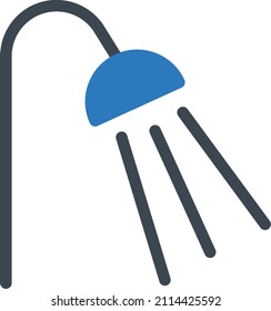 Ilustración del vector de ducha sobre un fondo transparente.Símbolos de calidad superior.Icono vector glifos para el diseño de concepto y gráfico.