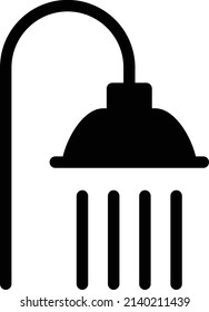 Ilustración del vector de ducha sobre un fondo transparente.Símbolos de calidad superior.Icono vector glifos para el diseño de concepto y gráfico. 