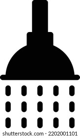 ilustración del vector de ducha en un fondo transparente. Símbolos de calidad superior. Iconos vectoriales de glifos para diseño de conceptos y gráficos. 

