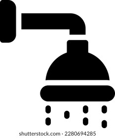 shower Vector illustration on a transparent background. Premium quality symmbols. Glyphs vector icons for concept and graphic design. 

