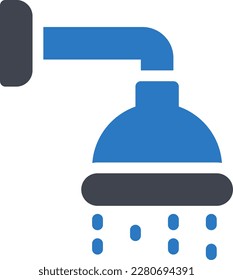 Dusche, Vektorgrafik auf transparentem Hintergrund. Hochwertige Symbole. Glyphen Vektorsymbole für Konzept und Grafikdesign. 

