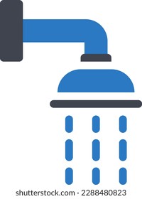 ilustración del vector de ducha en un fondo transparente. Símbolos de calidad superior. Iconos vectoriales de glifos para diseño de conceptos y gráficos.