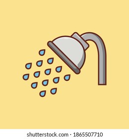shower vector line flat icon
