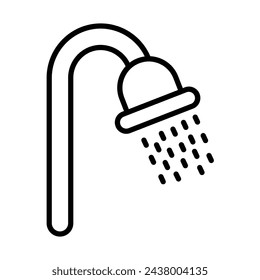 Shower Vector Line Icon Design